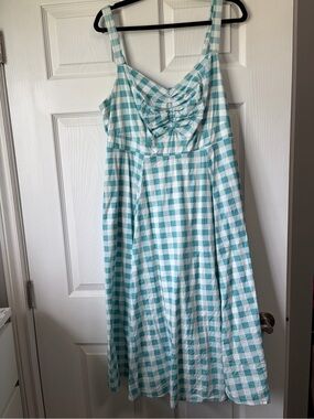 torrid Aqua Gingham Sweetheart Sundress